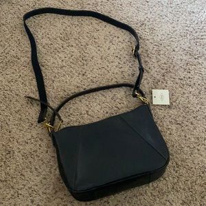 Midsize black crossbody purse